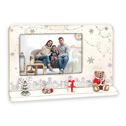 bonito marco blanco con detalles navideños