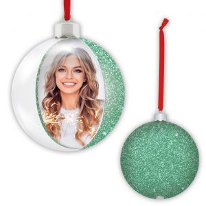 bola navidad verde y transparente