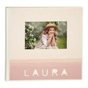 ALBUM FOTOGRAFICO DE COLOR ROSA CON FOTO Y NOMBRE